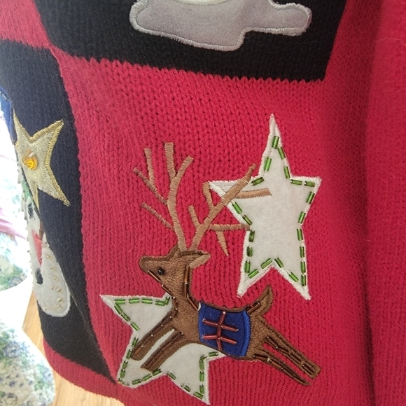 Tiara International Vintage Ugly Zip Up Cardigan  Sweater Size S/M - Picture 10 of 11